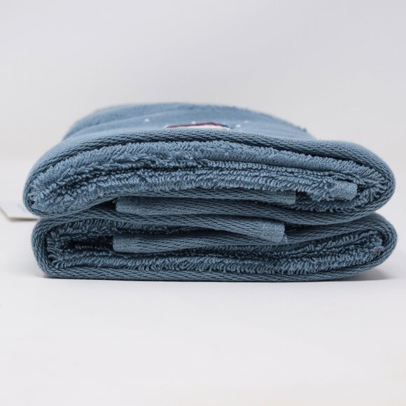 Life Is Good Dog Holiday Towels Blue Embroidered Winter Christmas Santa Set New - Picture 3 of 11